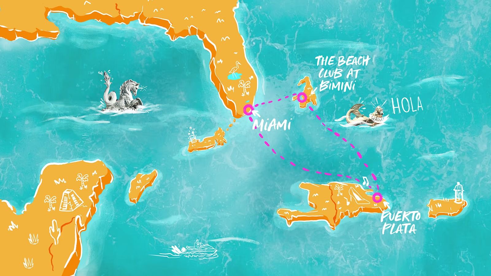 A Virgin Celebration Voyage Itinerary Map